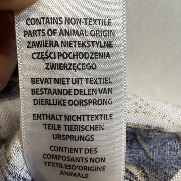 Tahari M Floral Top Palm Linen Lagenlook Coastal Vacation Beach Preppy Casual - Picture 8 of 9